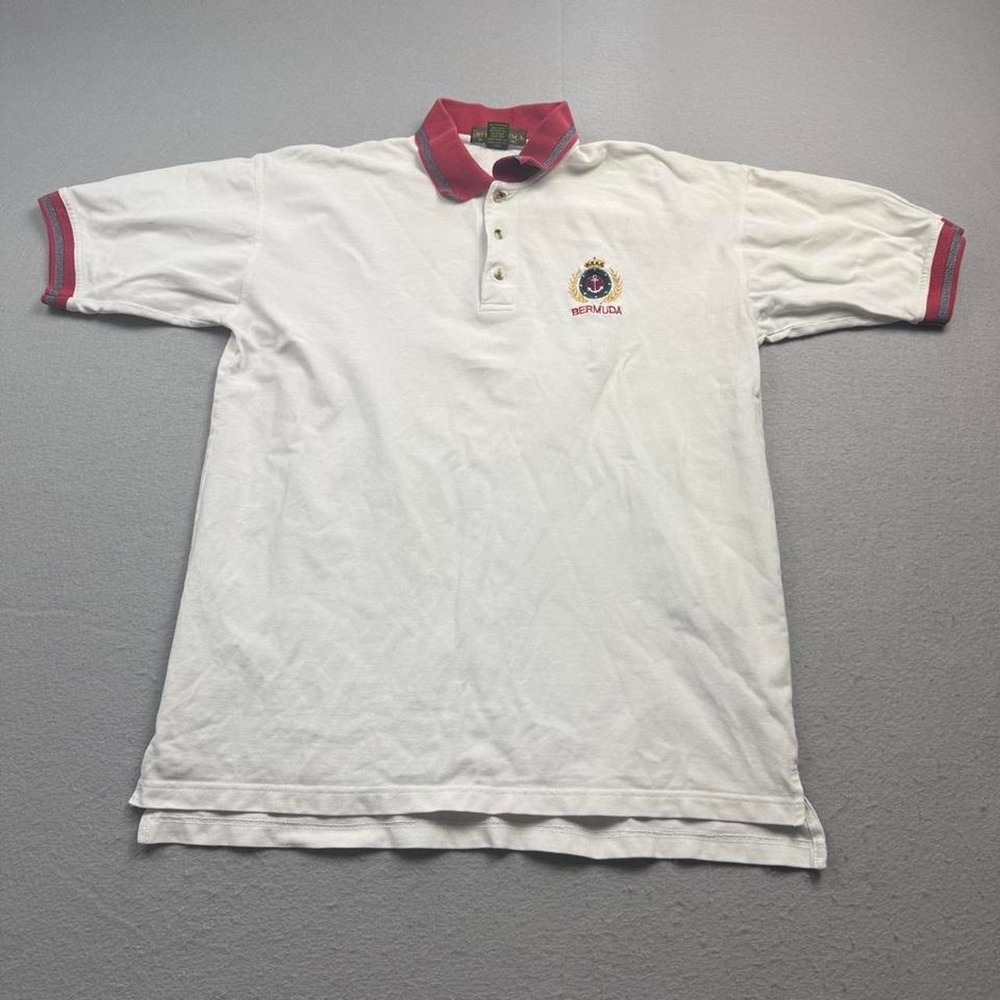 Vintage Cotton Instinct Bermuda Polo Shirt XL Nautical Crest
